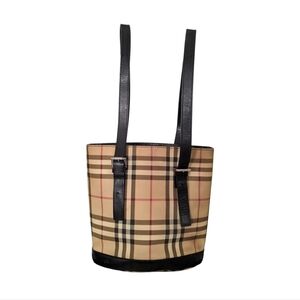 Burberry Beige and Black Check Shoulder Bag